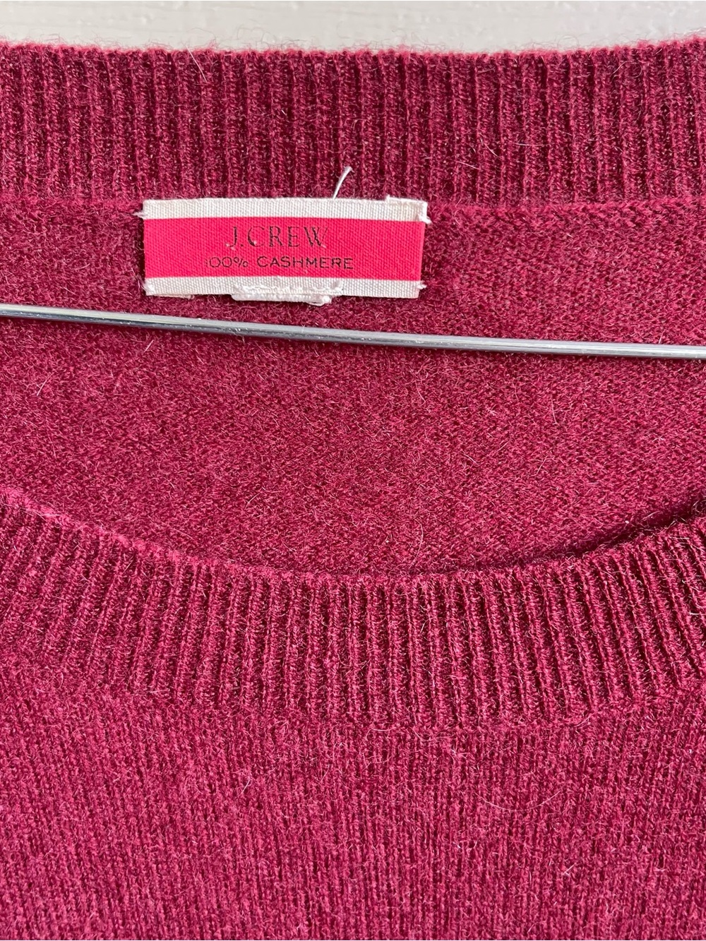 J. Crew Luxury Cashmere Sweater Womens Size XXL Burgundy Holiday Money - Picture 2 of 9